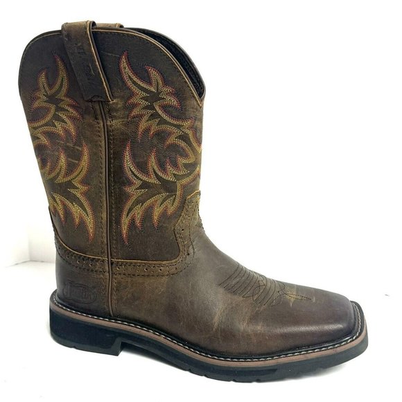 Justin Western Boots Men's Buster III - 11" Shaft, Round Toe, Brown Cowhide Leather, Size 9 D - View #6